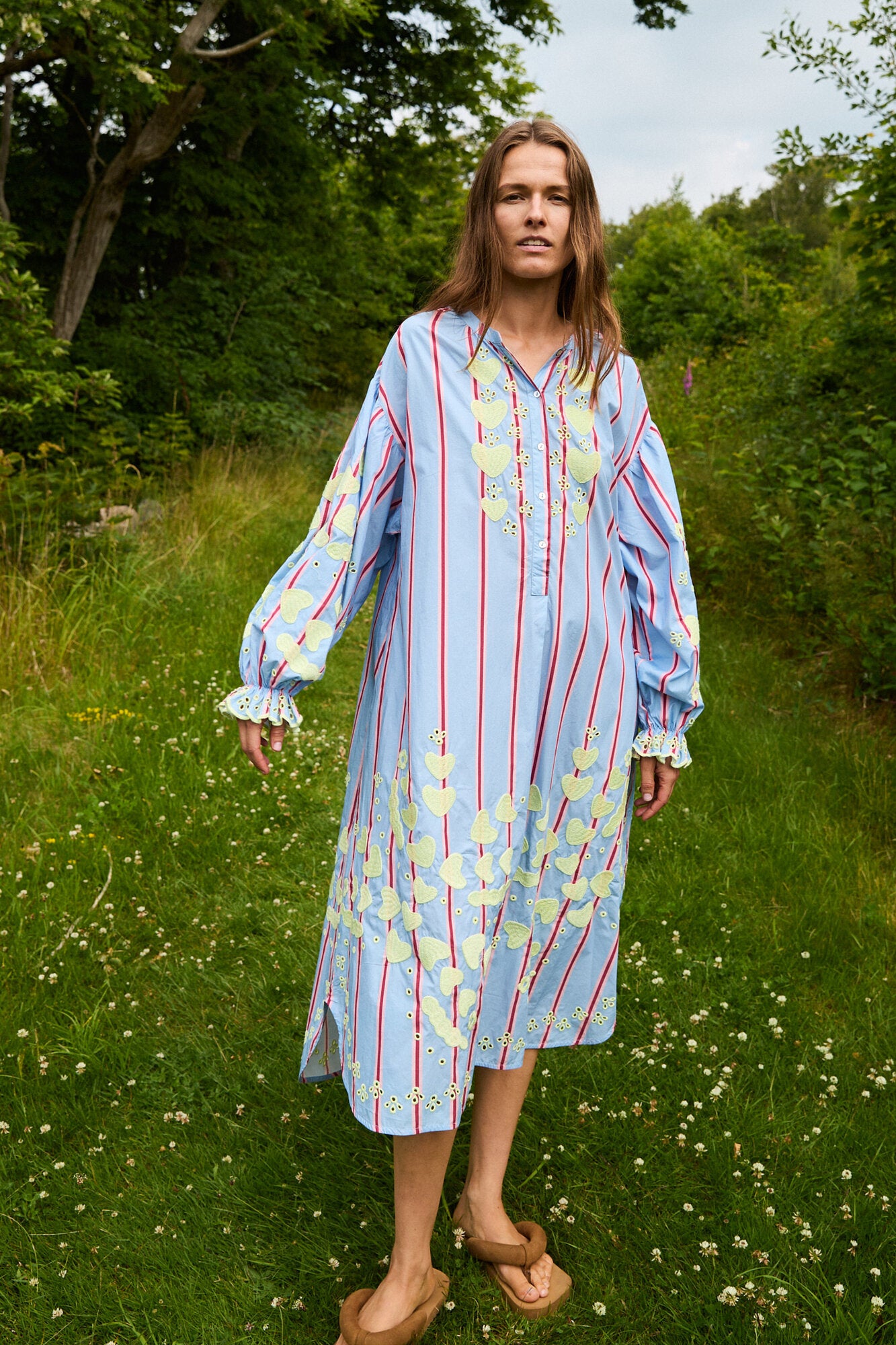 Elisabeth kjole - Bluebell Stripes